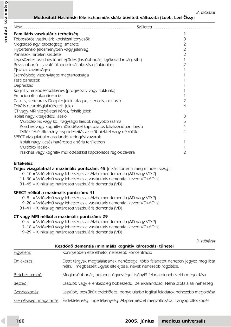 hirtelen kezdete 2 Lépcsôzetes pszichés tünetfejlôdés (lassúbbodás, tájékozatlanság, stb.