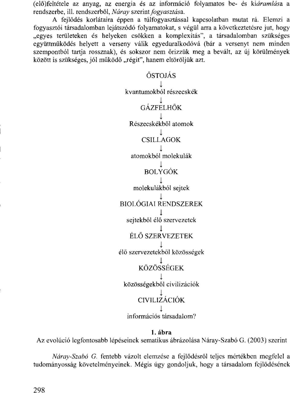 Elemzi a fogyasztói társadalomban lejátszódó folyamatokat, s végül arra a következtetésre jut, hogy egyes területeken és helyeken csökken a komplexitás", a társadalomban szükséges együttműködés