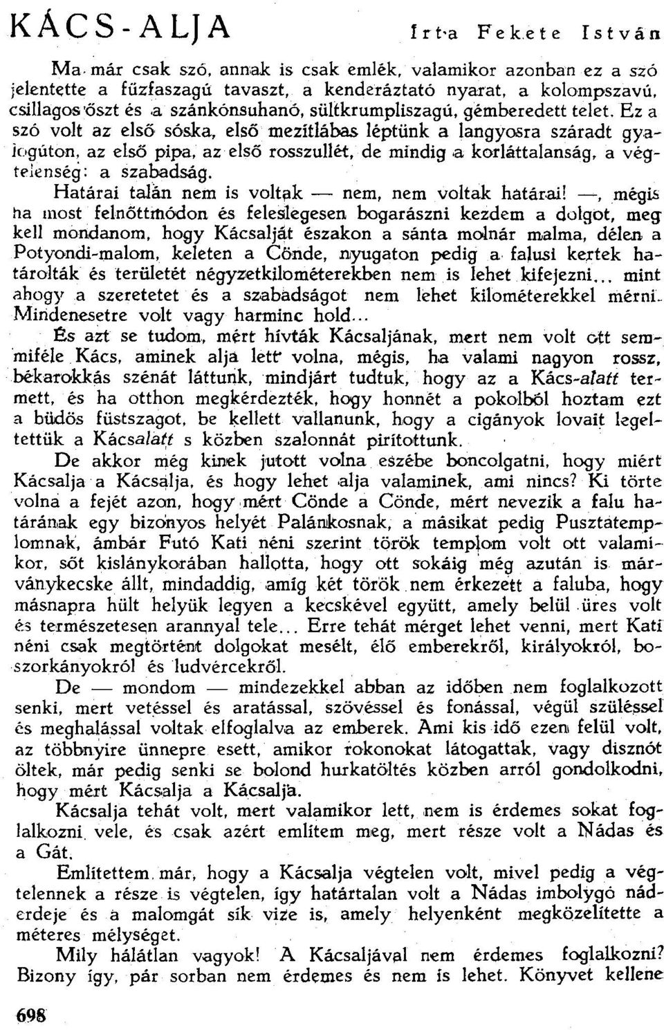 a korláttalanság, a végtelenség: a szabadság. Határai talan nem is voltak - nem, nem voltak határai!