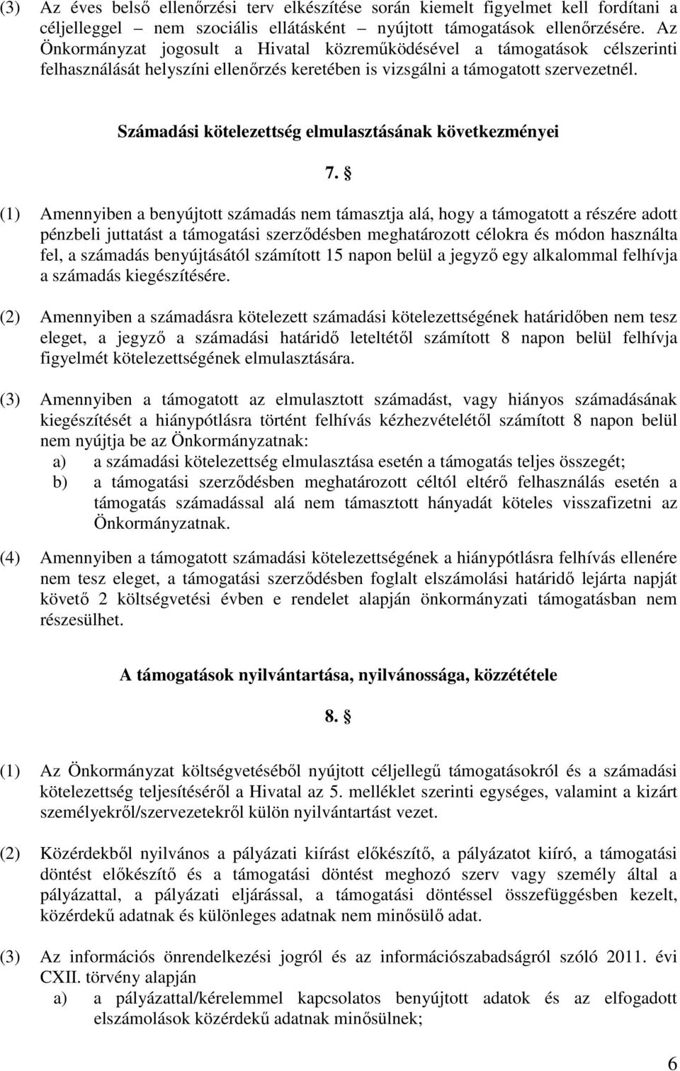 Számadási kötelezettség elmulasztásának következményei 7.