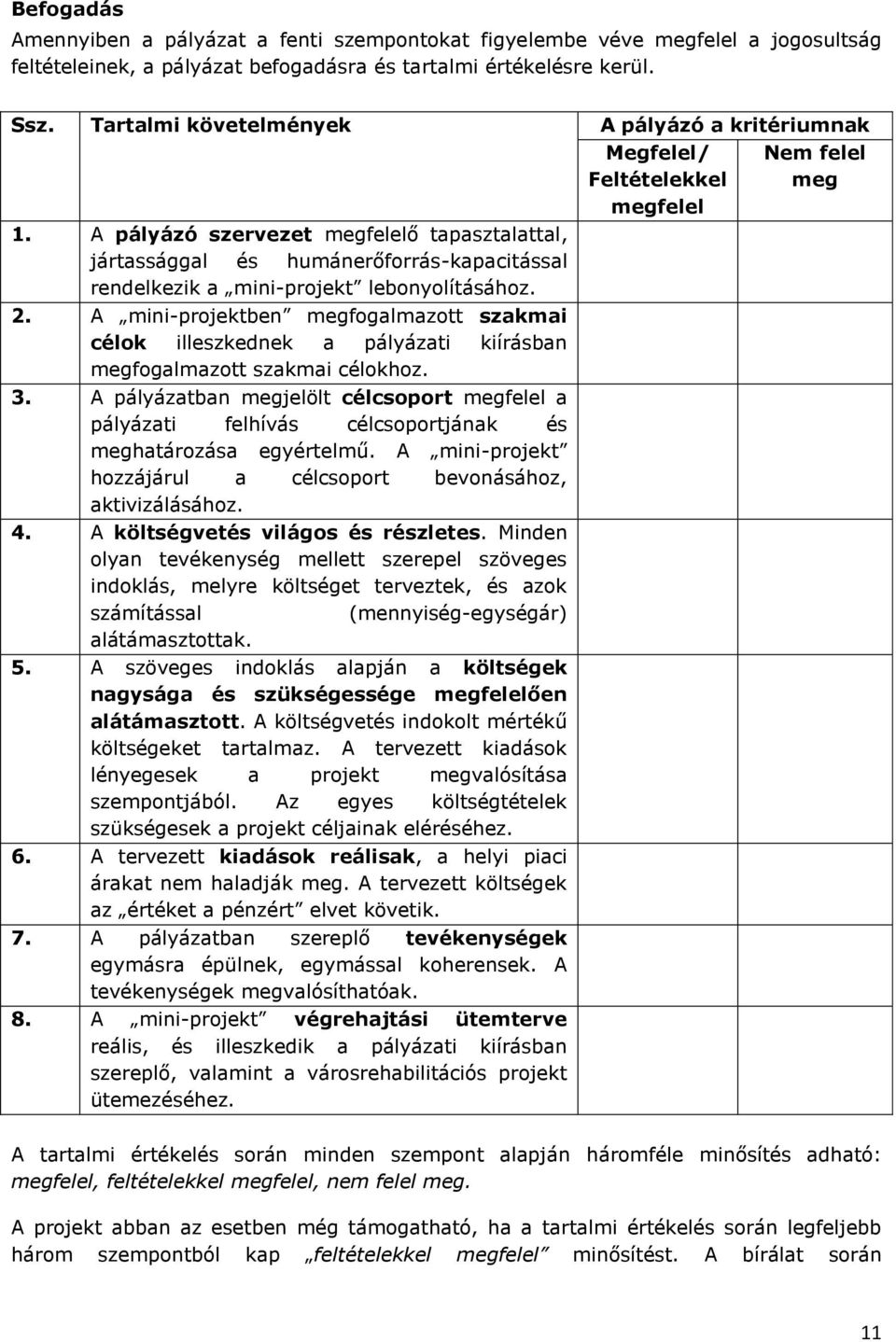 A mini-projektben megfogalmazott szakmai célok illeszkednek a pályázati kiírásban megfogalmazott szakmai célokhoz. 3.