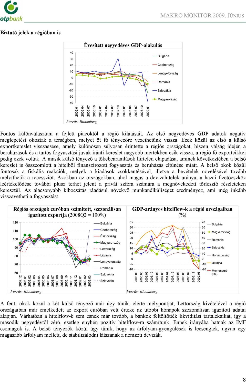 Ezek közül az első a külső exportkereslet visszaesése, amely különösen súlyosan érintette a régiós országokat, hiszen válság idején a beruházások és a tartós fogyasztási javak iránti kereslet nagyobb