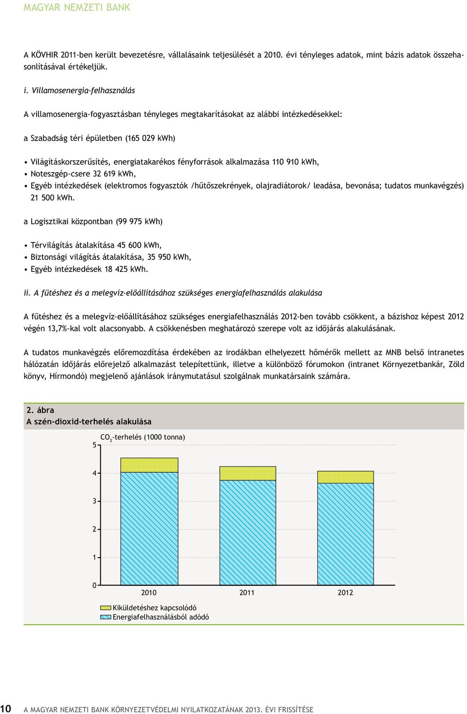 fényforrások alkalmazása 110 910 kwh, Noteszgép-csere 32 619 kwh, Egyéb intézkedések (elektromos fogyasztók /hűtőszekrények, olajradiátorok/ leadása, bevonása; tudatos munkavégzés) 21 500 kwh.