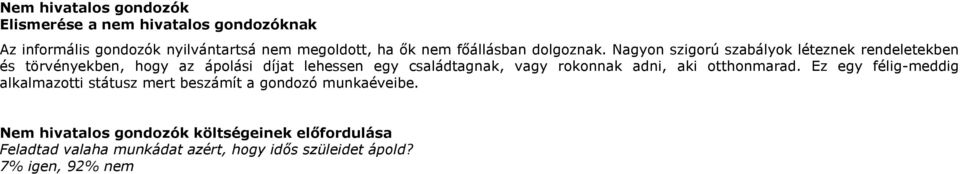 Nagyon szigorú szabályok léteznek rendeletekben és törvényekben, hogy az ápolási díjat lehessen egy családtagnak, vagy