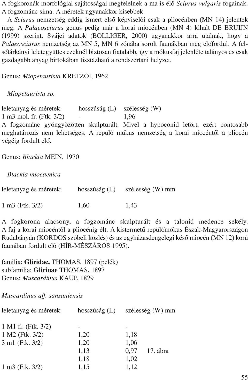 A Palaeosciurus genus pedig már a korai miocénben (MN 4) kihalt DE BRUIJN (1999) szerint.