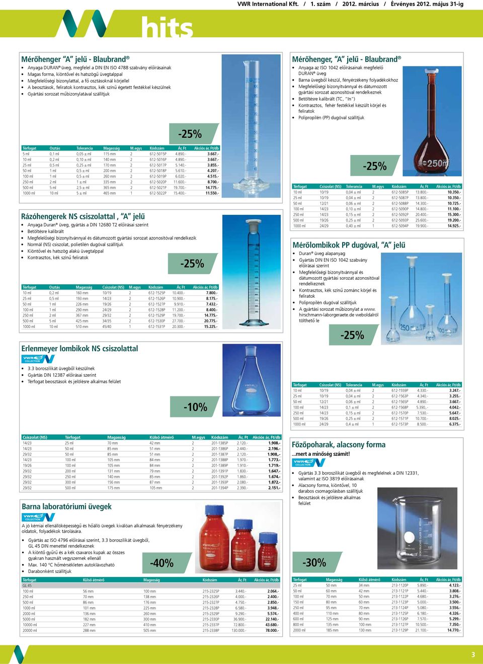 üveg Barna üvegből készül, fényérzékeny folyadékokhoz Megfelelőségi bizonyítvánnyal és dátumozott gyártási sorozat azonosítóval rendelkeznek Betöltésre kalibrált (TC, In ) Kontrasztos, fehér