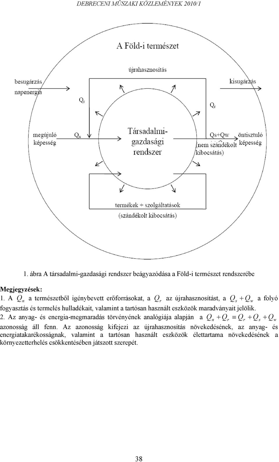 használt eszközök maradványait jelölik. 2. Az anyag- és energia-megmaradás törvényének analógiája alapján a Q n + Qr Qr + Qs + Qw azonosság áll fenn.