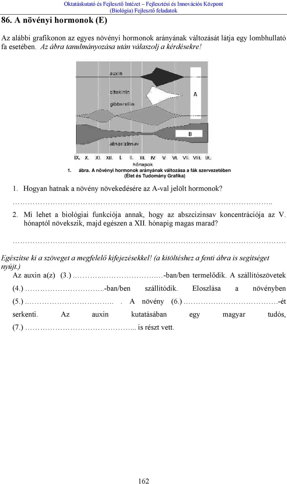 Hogyan hatnak a növény növekedésére az A-val jelölt hormonok?.. 2. Mi lehet a biológiai funkciója annak, hogy az abszcizinsav koncentrációja az V. hónaptól növekszik, majd egészen a XII.