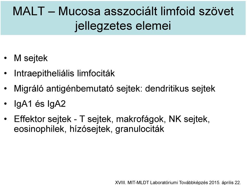 sejtek IgA1 és IgA2 Effektor sejtek - T sejtek, makrofágok, NK sejtek,