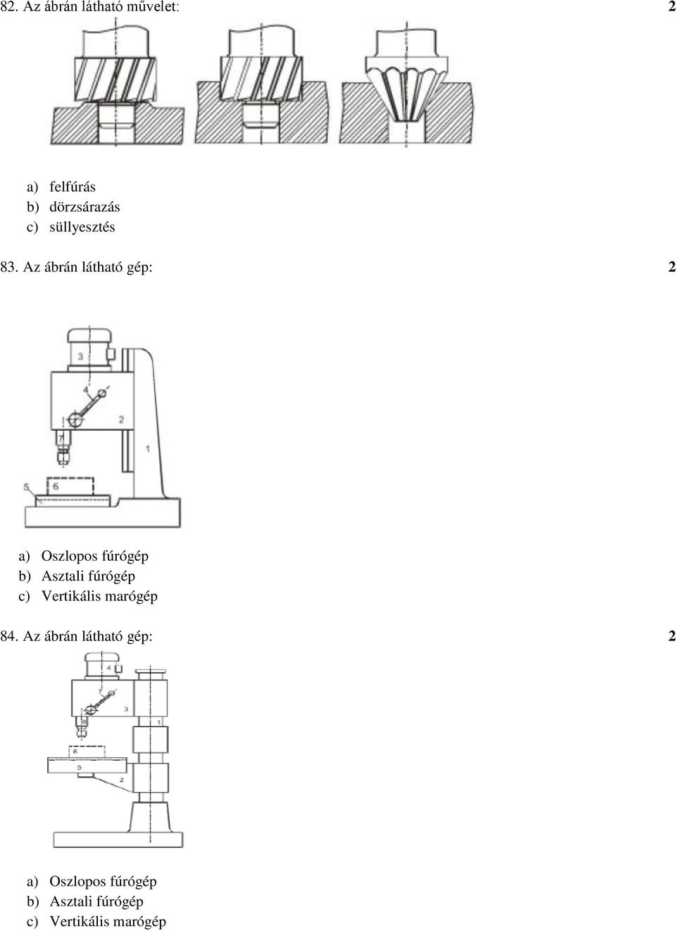 Az ábrán látható gép: 2 a) Oszlopos fúrógép b) Asztali fúrógép