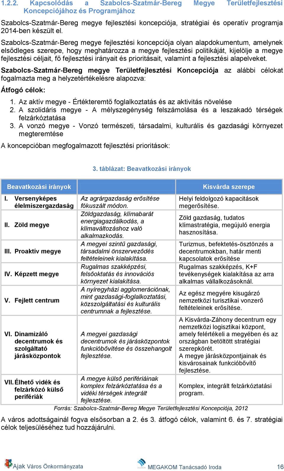 Szabolcs-Szatmár-Bereg megye fejlesztési koncepciója olyan alapdokumentum, amelynek elsődleges szerepe, hogy meghatározza a megye fejlesztési politikáját, kijelölje a megye fejlesztési céljait, fő