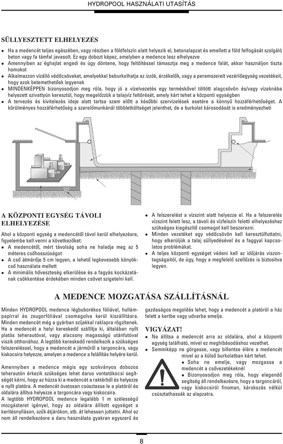 vízálló védôcsöveket, amelyekkel beburkolhatja az izzók, érzékelôk, vagy a peremszerelt vezérlôegység vezetékeit, hogy azok betemethetôek legyenek MINDENKÉPPEN bizonyosodjon meg róla, hogy jó a