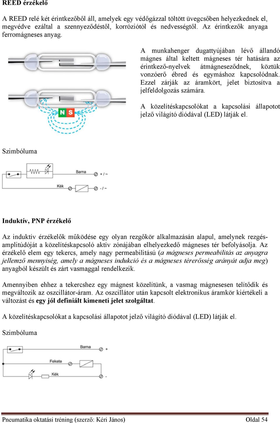 A munkahenger dugattyújában lévő állandó mágnes által keltett mágneses tér hatására az érintkező-nyelvek átmágneseződnek, köztük vonzóerő ébred és egymáshoz kapcsolódnak.