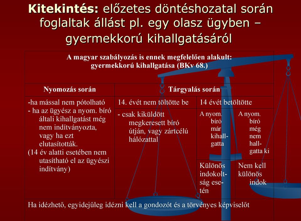 ) Nyomozás során -ha mással nem pótolható - ha az ügyész a nyom. bíró általi kihallgatást még nem indítványozta, vagy ha ezt elutasították.