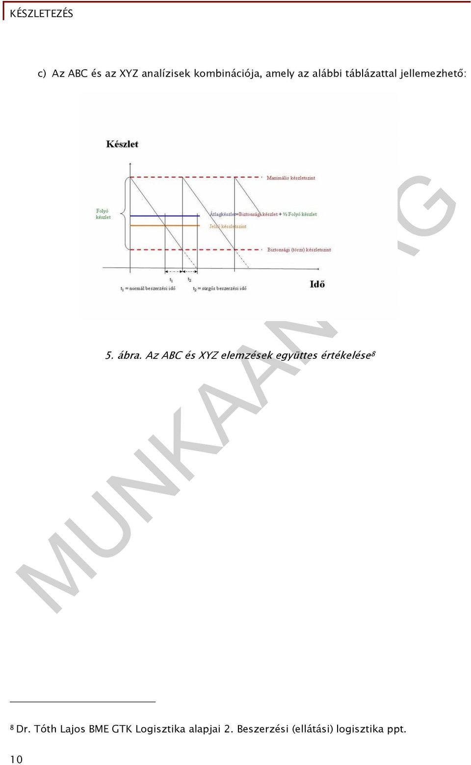 Az ABC és XYZ elemzések együttes értékelése 8 8 Dr.