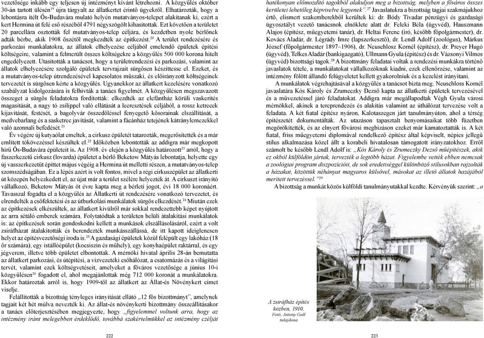 Ezt követően a területet 20 parcellára osztották fel mutatványos-telep céljára, és kezdetben nyolc bérlőnek adták bérbe, akik 1908 őszétől megkezdték az építkezést.