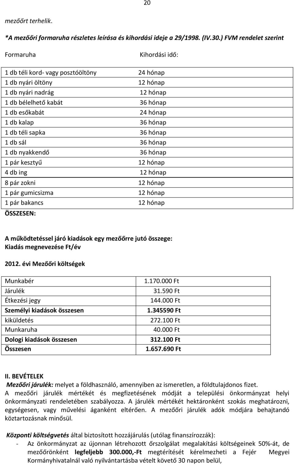 db kalap 36 hónap 1 db téli sapka 36 hónap 1 db sál 36 hónap 1 db nyakkendő 36 hónap 1 pár kesztyű 12 hónap 4 db ing 12 hónap 8 pár zokni 12 hónap 1 pár gumicsizma 12 hónap 1 pár bakancs 12 hónap