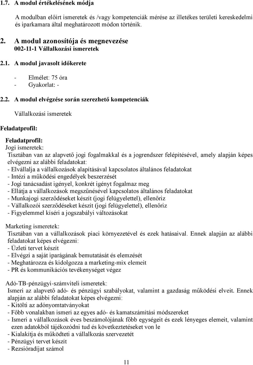 11-1 Vállalkozási ismeretek 2.