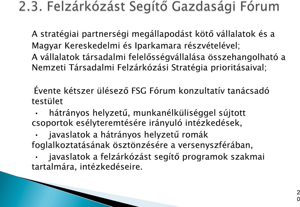 tanácsadó testület hátrányos helyzetű, munkanélküliséggel sújtott csoportok esélyteremtésére irányuló intézkedések, javaslatok a hátrányos