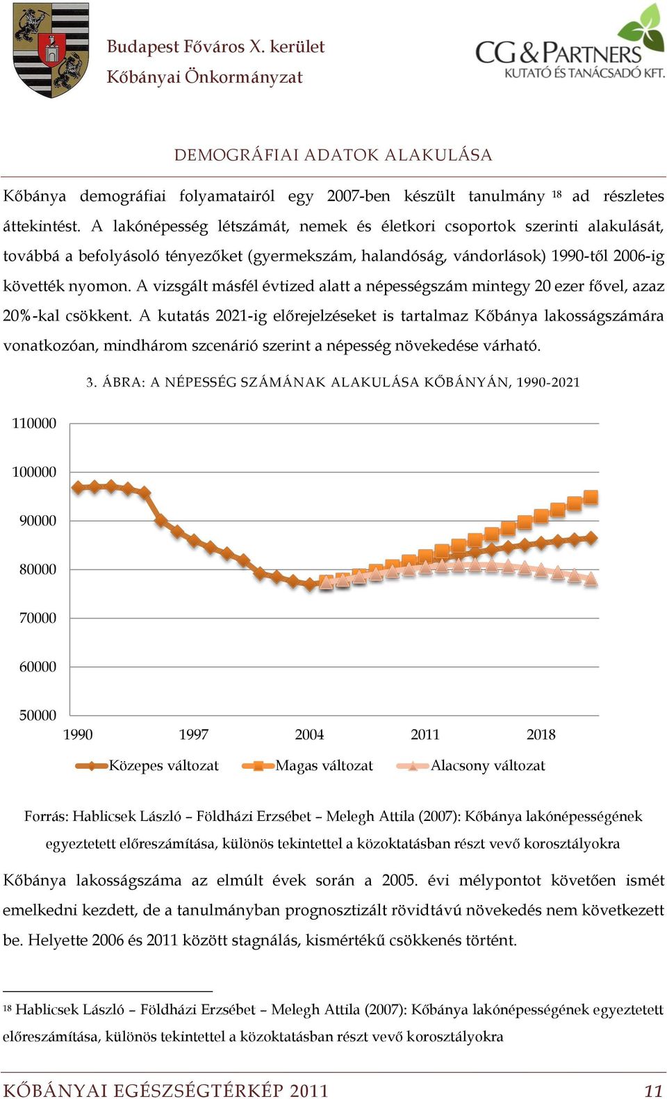 A vizsgált másfél évtized alatt a népességszám mintegy 20 ezer fővel, azaz 20%-kal csökkent.