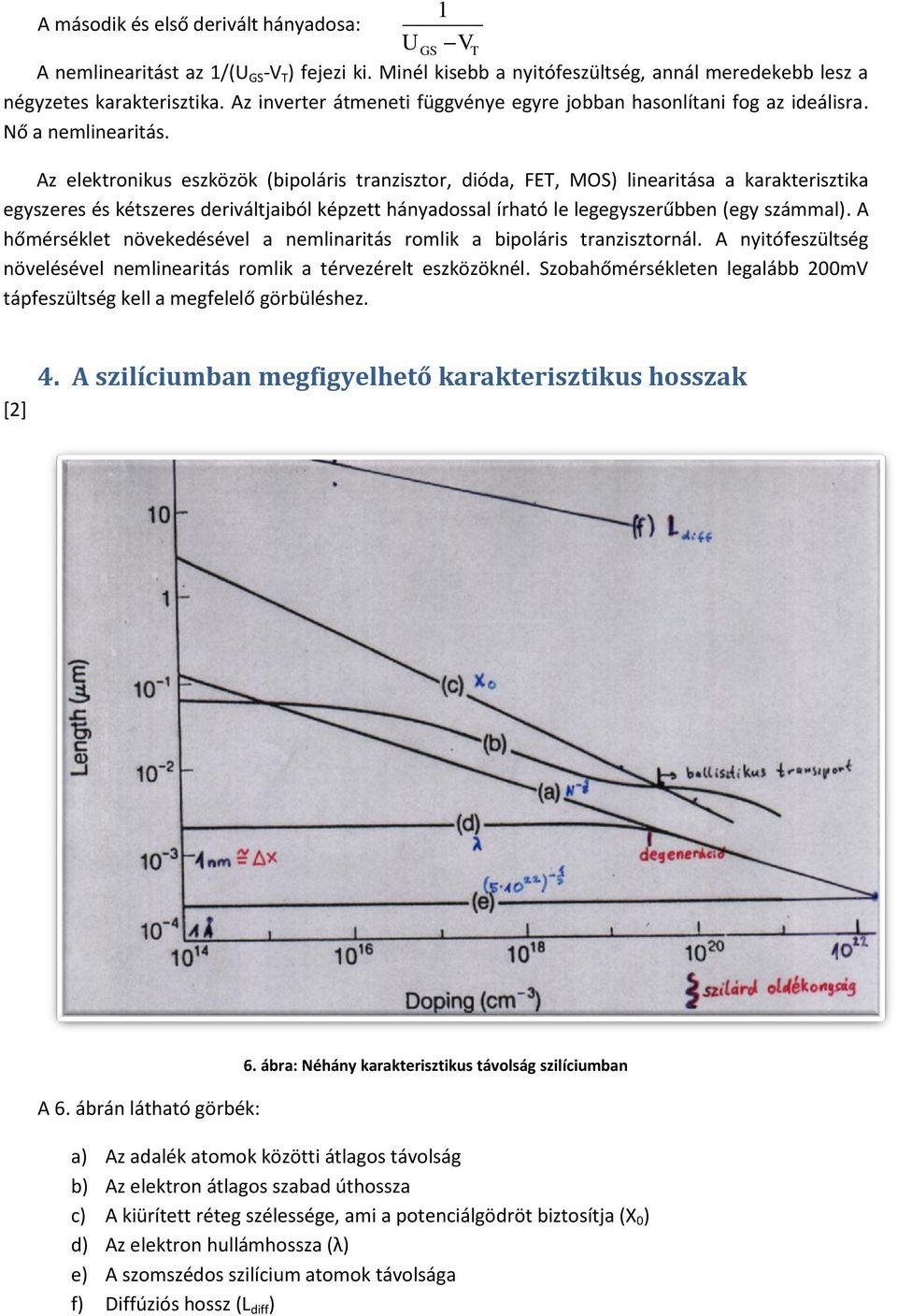 Az elektronikus eszközök (bipoláris tranzisztor, dióda, FET, MOS) linearitása a karakterisztika egyszeres és kétszeres deriváltjaiból képzett hányadossal írható le legegyszerűbben (egy számmal).