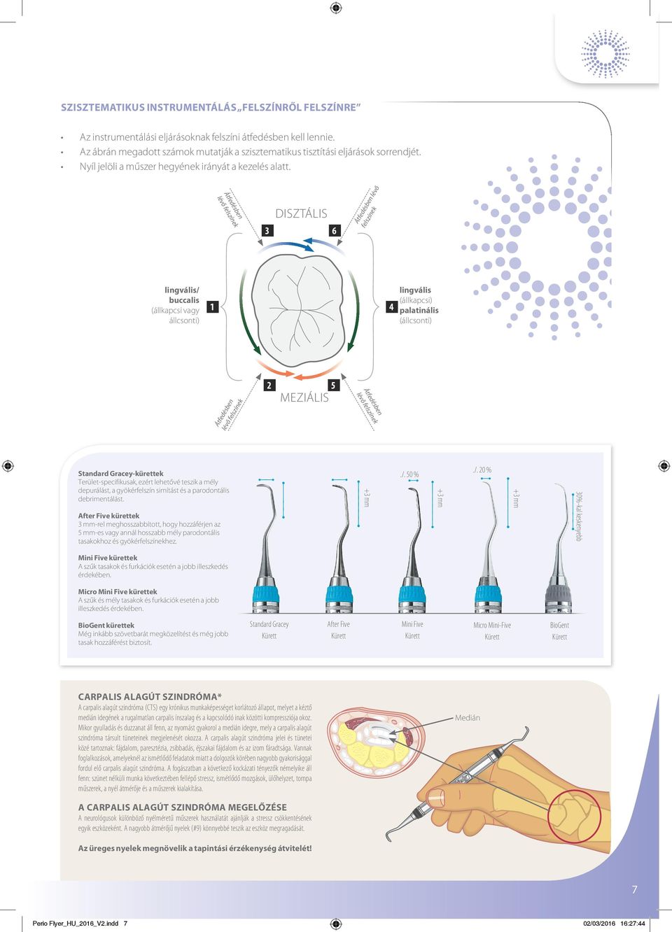 50 % +3 mm +3 mm Átf lév edésb ő fe en lsz íne k After Five kürettek 3 mm-rel meghosszabbított, hogy hozzáférjen az 5 mm-es vagy annál hosszabb mély parodontális tasakokhoz és gyökérfelszínekhez.
