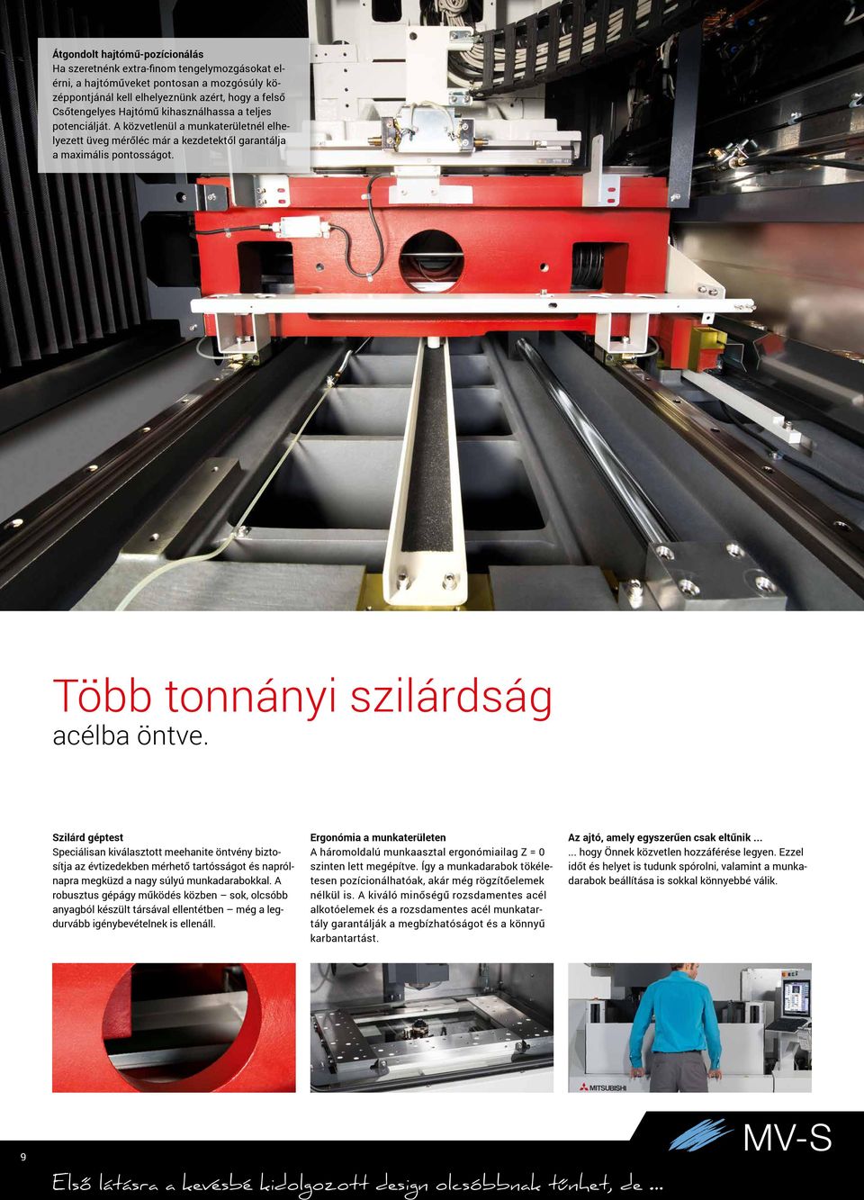 Szilárd géptest Speciálisan kiválasztott meehanite öntvény biztosítja az évtizedekben mérhető tartósságot és naprólnapra megküzd a nagy súlyú munkadarabokkal.