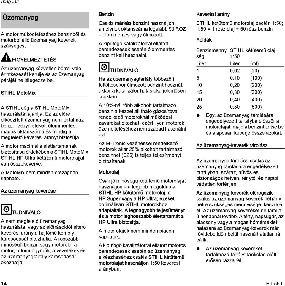 Ez az előre elkészített üzemanyag nem tartalmaz benzol-vegyületeket, ólommentes, magas oktánszámú és mindig a megfelelő keverési arányt biztosítja.