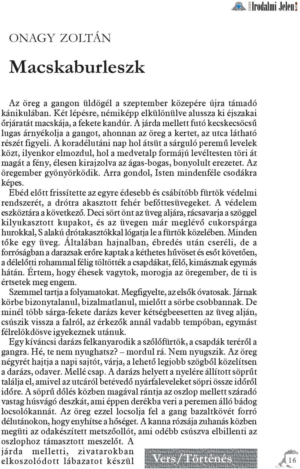 A koradélutáni nap hol átsüt a sárguló peremû levelek közt, ilyenkor elmozdul, hol a medvetalp formájú levéltesten töri át magát a fény, élesen kirajzolva az ágas-bogas, bonyolult erezetet.