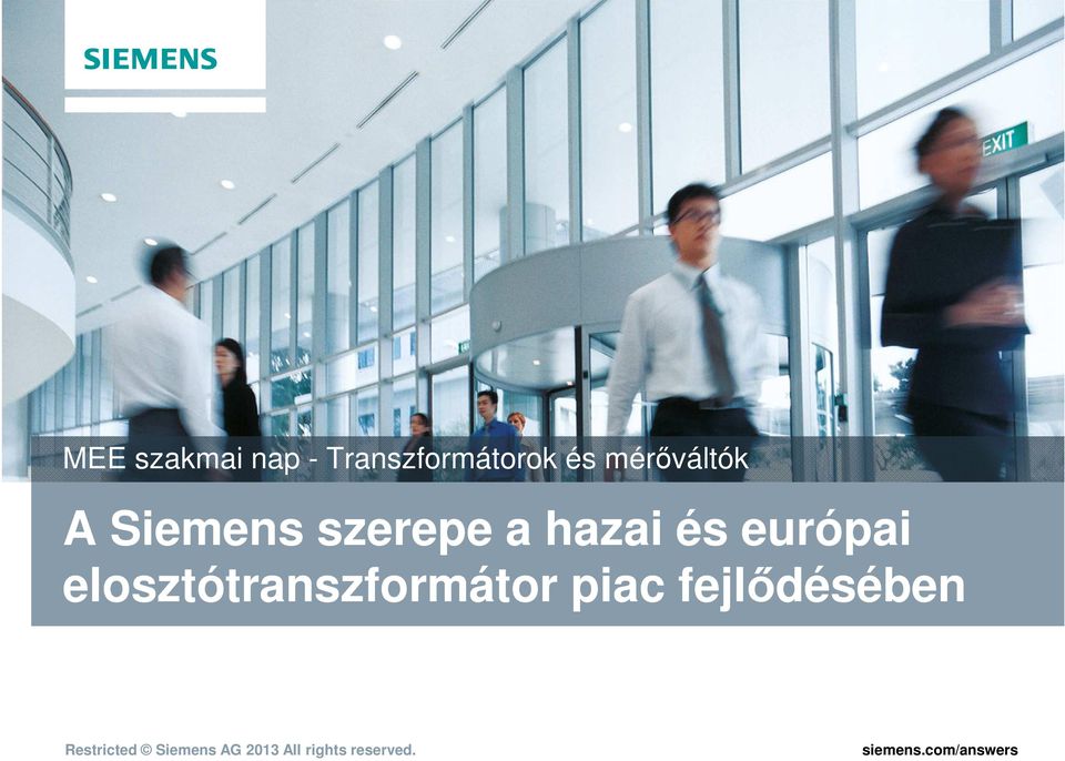 Siemens szerepe a hazai és