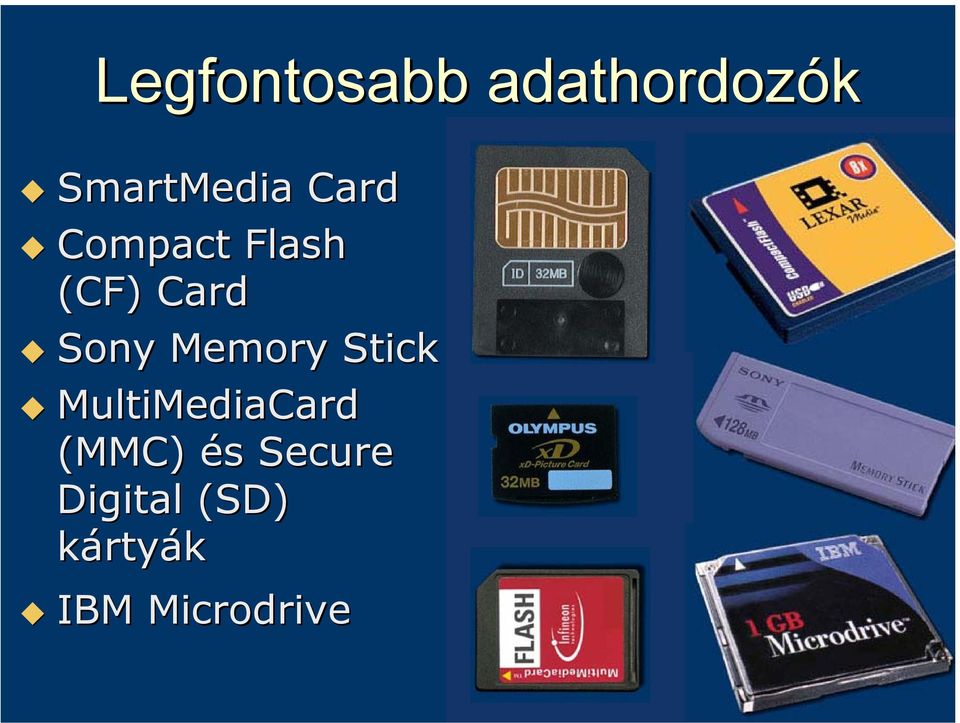 Memory Stick MultiMediaCard (MMC) és