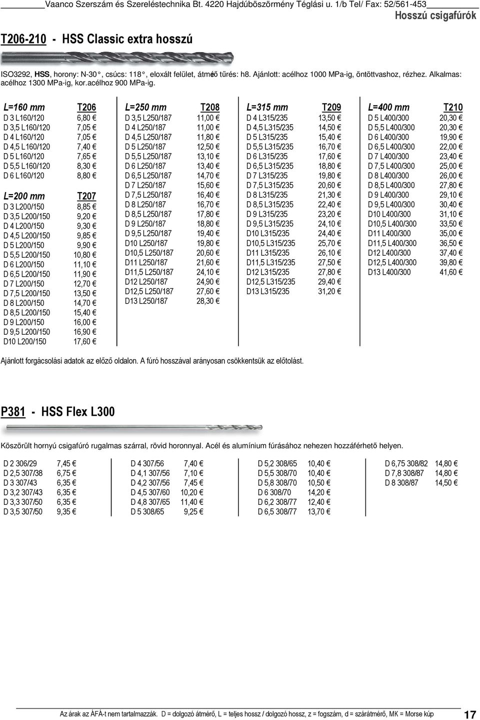 L=16 mm T26 D 3 L16/12 6,8 D 3,5 L16/12 7,5 D 4 L16/12 7,5 D 4,5 L16/12 7,4 D 5 L16/12 7,65 D 5,5 L16/12 8,3 D 6 L16/12 8,8 L=2 mm T27 D 3 L2/15 8,85 D 3,5 L2/15 9,2 D 4 L2/15 9,3 D 4,5 L2/15 9,85 D