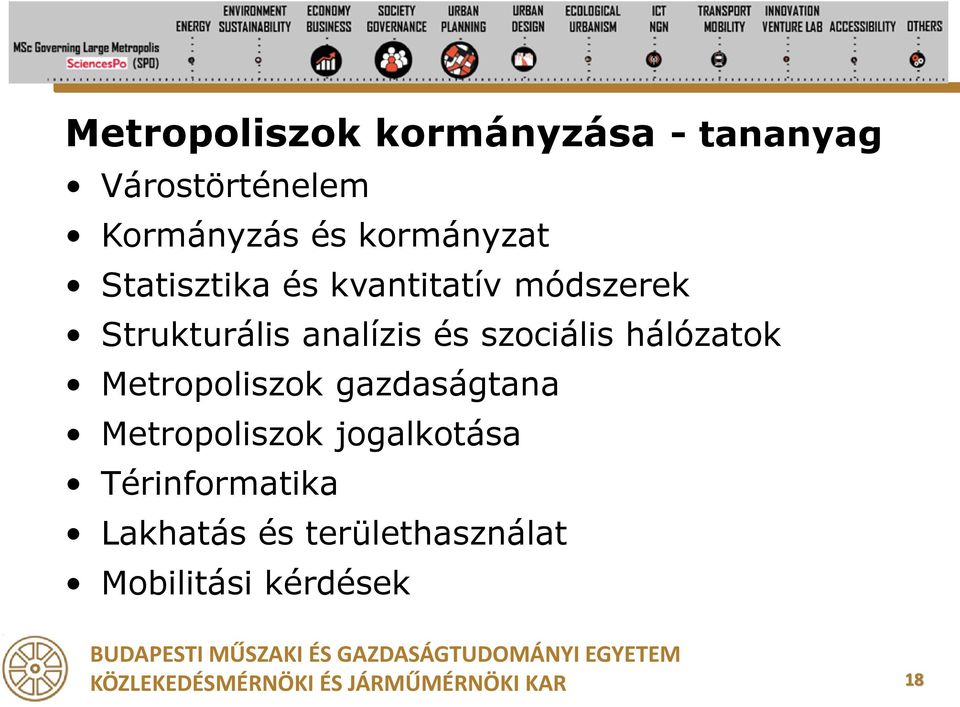 Strukturális analízis és szociális hálózatok Metropoliszok gazdaságtana