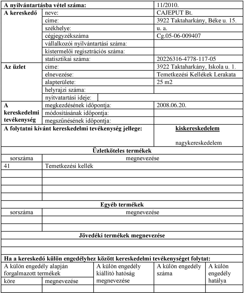 címe: 3922 Taktaharkány, Iskola u. 1.