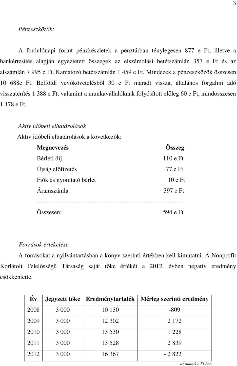 Belföldi vevőkövetelésből 30 e Ft maradt vissza, általános forgalmi adó visszatérítés 1 388 e Ft, valamint a munkavállalóknak folyósított előleg 60 e Ft, mindösszesen 1 478 e Ft.