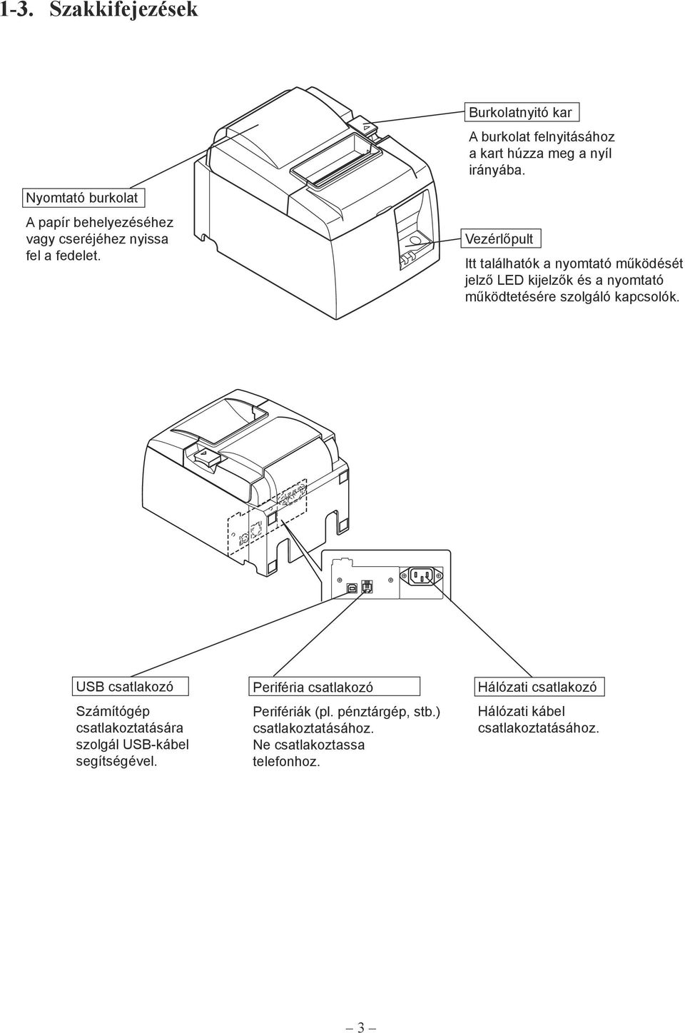 Vezérlőpult Itt találhatók a nyomtató működését jelző LED kijelzők és a nyomtató működtetésére szolgáló kapcsolók.