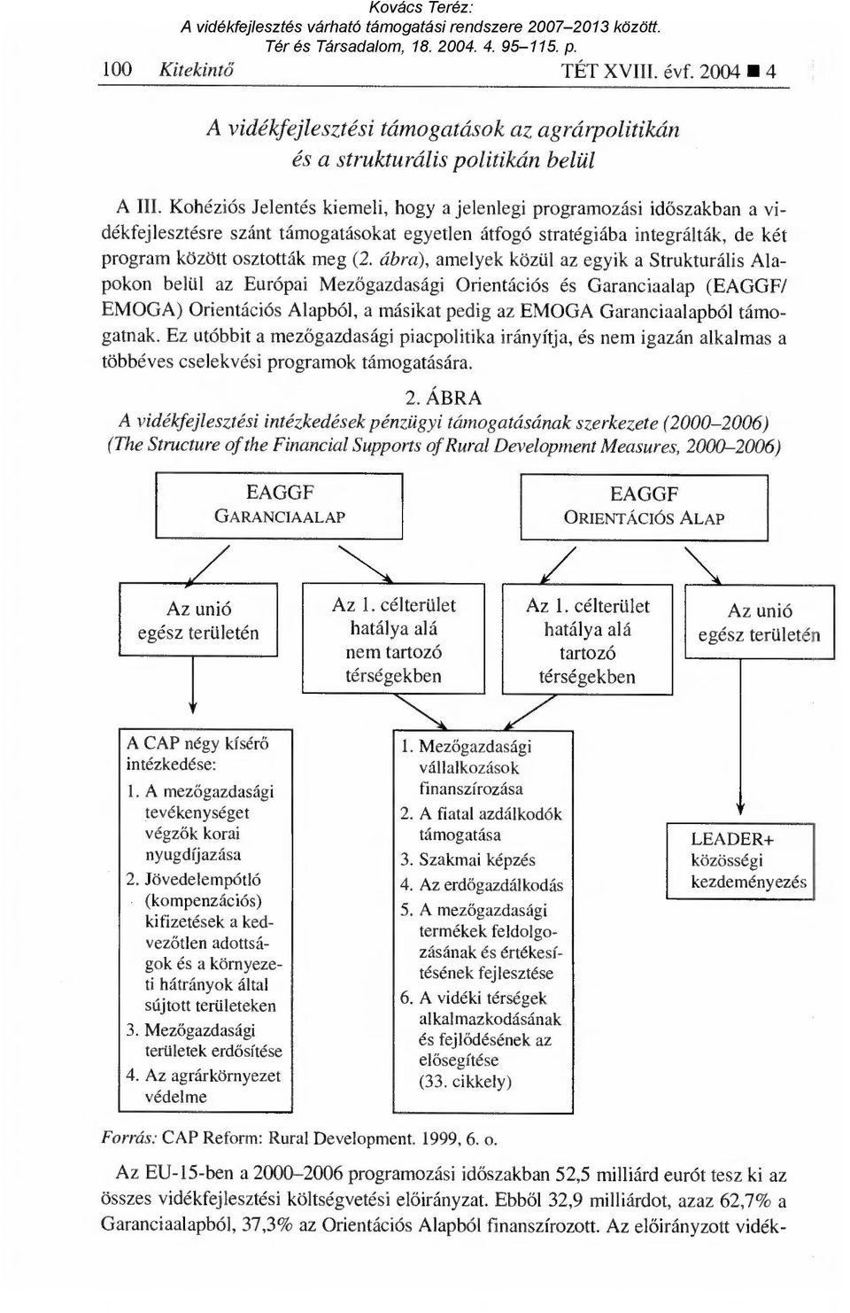 ábra), amelyek közül az egyik a Strukturális Alapokon belül az Európai Mez őgazdasági Orientációs és Garanciaalap (EAGGF/ EMOGA) Orientációs Alapból, a másikat pedig az EMOGA Garanciaalapból