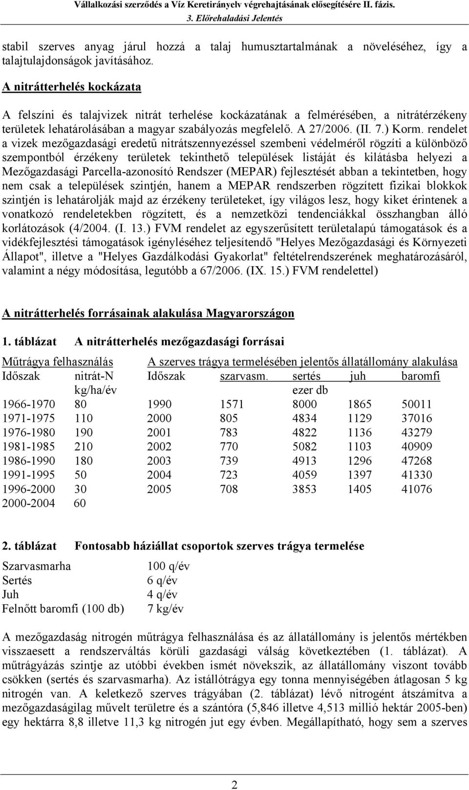 rendelet a vizek mezőgazdasági eredetű nitrátszennyezéssel szembeni védelméről rögzíti a különböző szempontból érzékeny területek tekinthető települések listáját és kilátásba helyezi a Mezőgazdasági