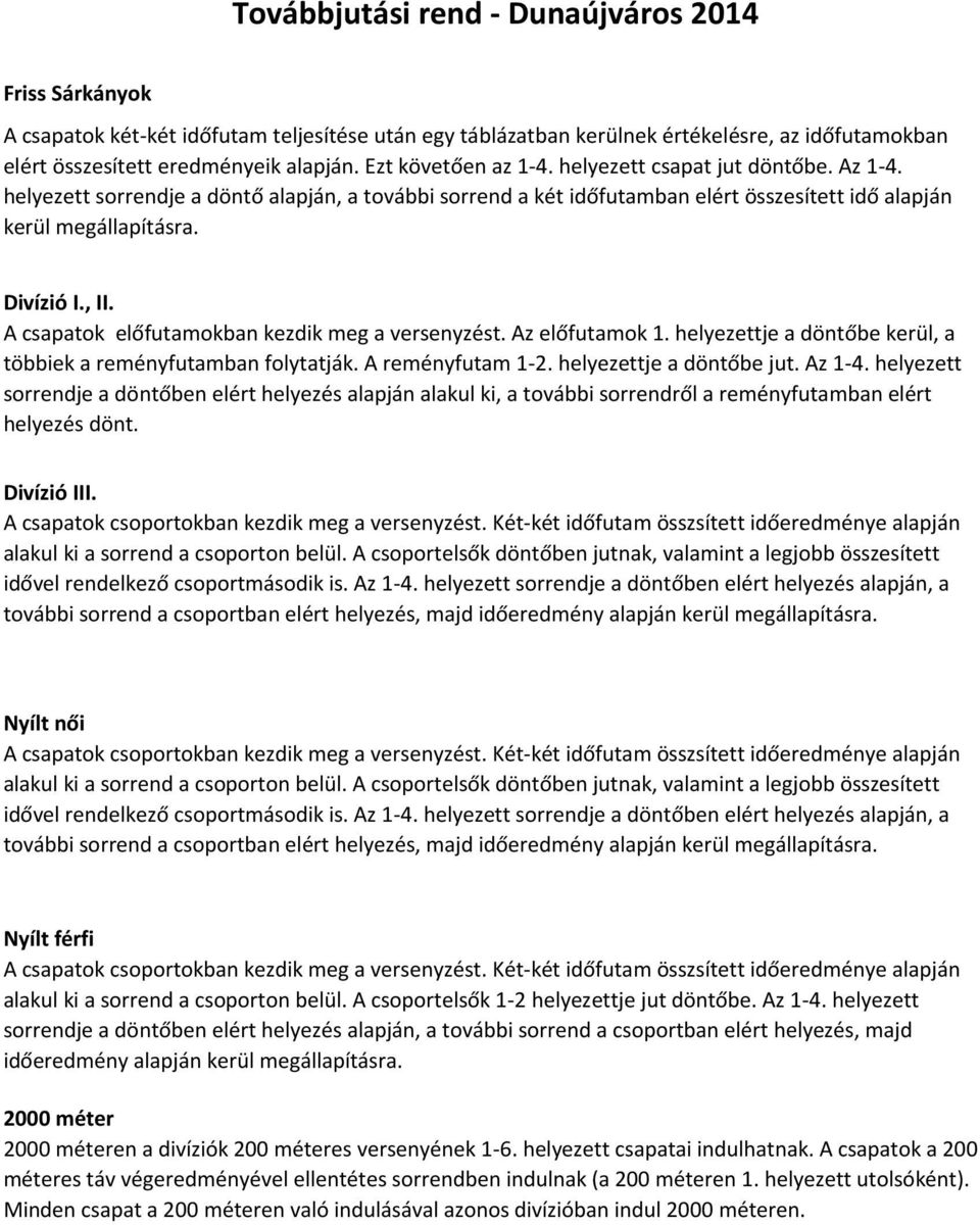 A csapatok előfutamokban kezdik meg a versenyzést. Az előfutamok. helyezettje a döntőbe kerül, a többiek a reményfutamban folytatják. A reményfutam -. helyezettje a döntőbe jut. Az -.