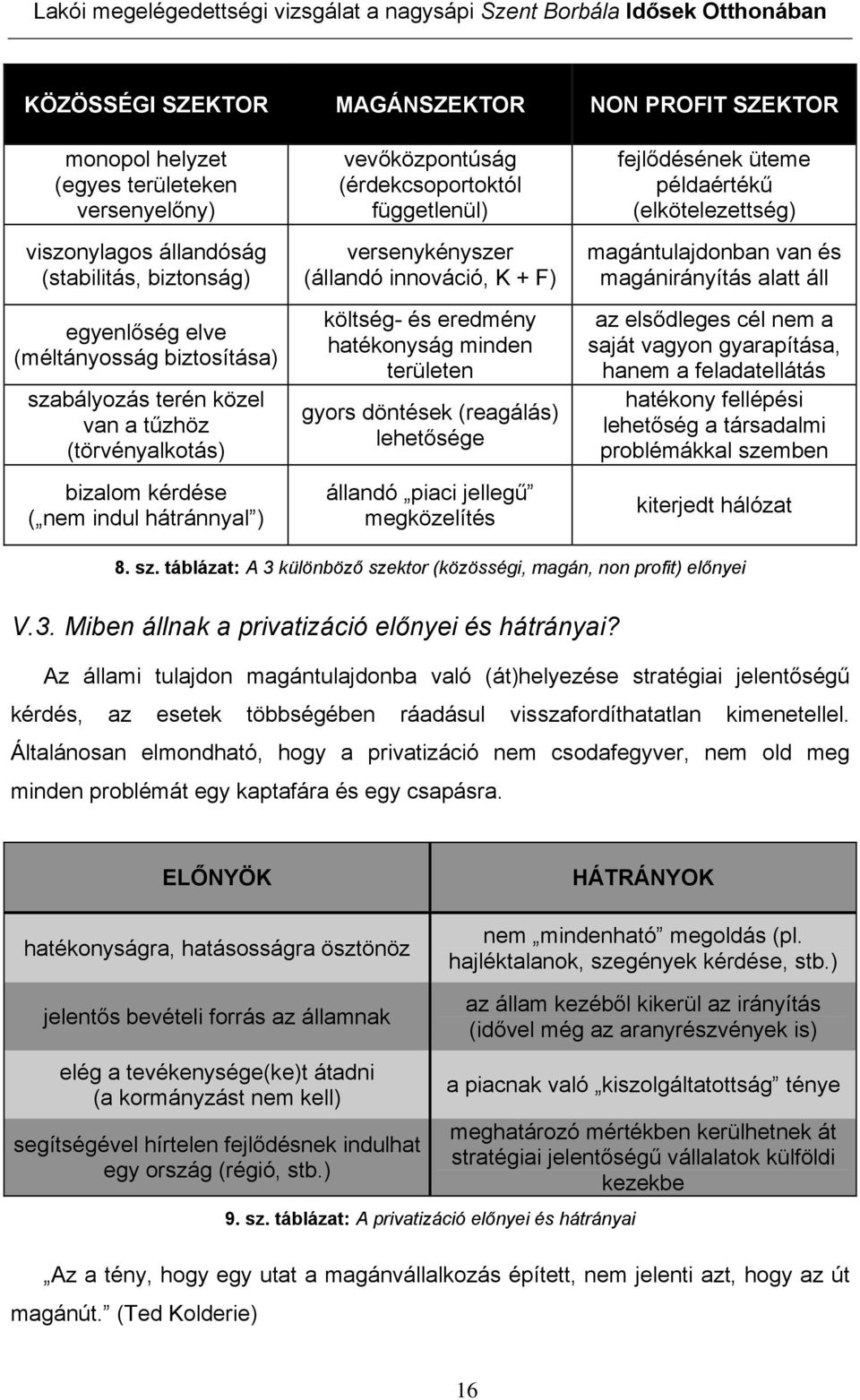 eredmény hatékonyság minden területen gyors döntések (reagálás) lehetősége állandó piaci jellegű megközelítés fejlődésének üteme példaértékű (elkötelezettség) magántulajdonban van és magánirányítás