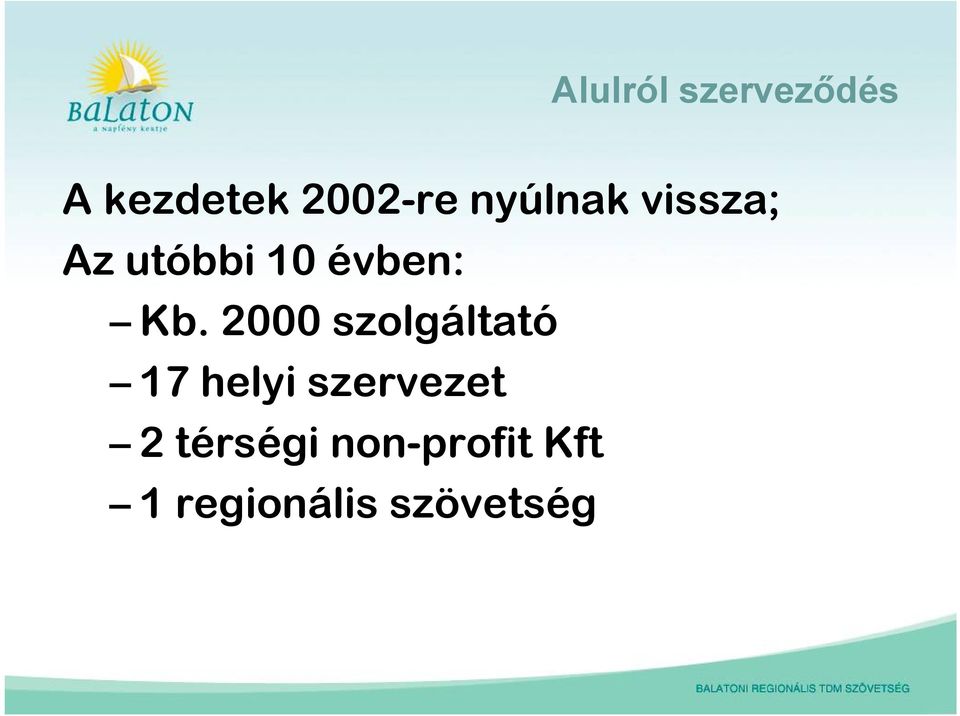 2000 szolgáltató 17 helyi szervezet 2