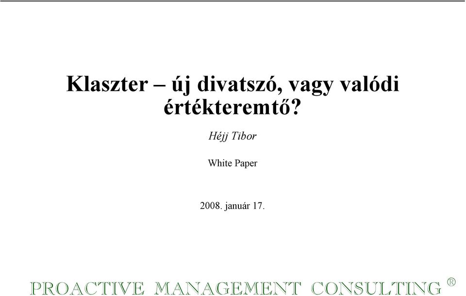 Héjj Tibor White Paper 2008.