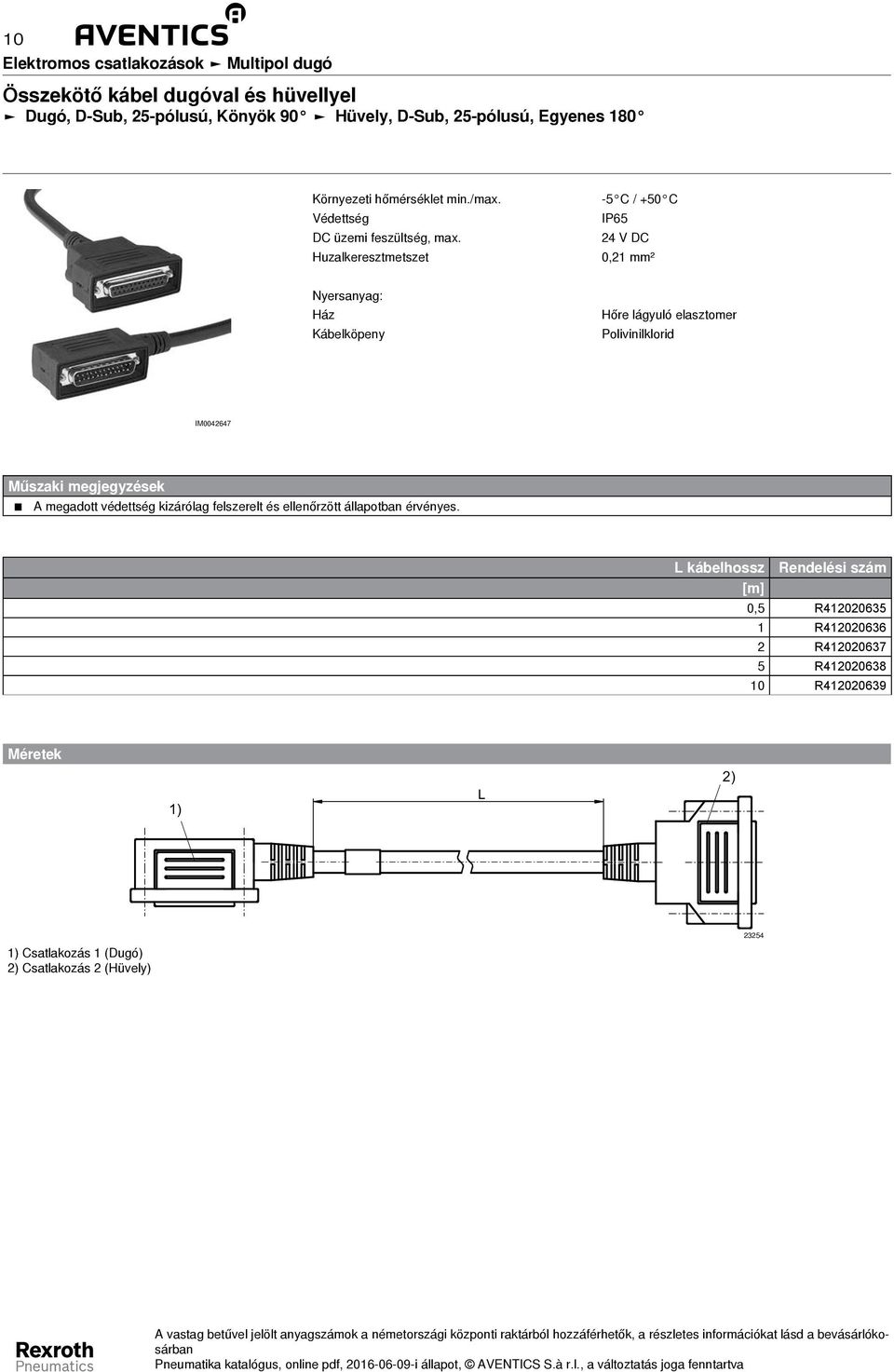 Huzalkeresztmetszet -5 C / +50 C IP65 24 V DC 0,21 mm² Nyersanyag: Ház Kábelköpeny Hőre lágyuló elasztomer Polivinilklorid IM0042647 Műszaki megjegyzések A