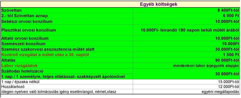 000Fttól Kontroll vizsgálat a műtét után a 30.