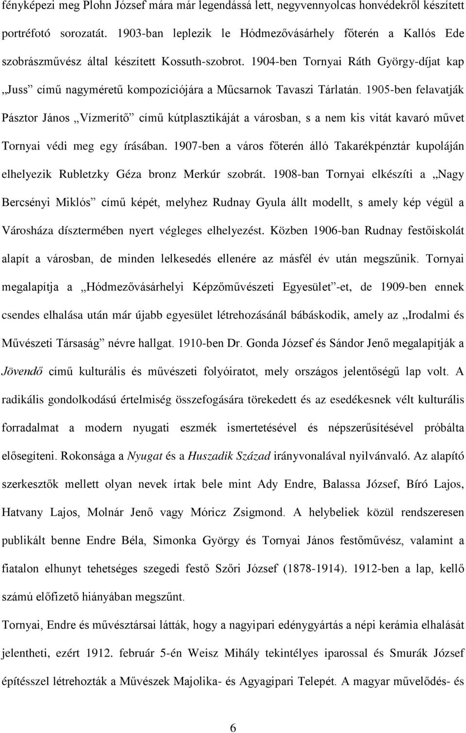 1904-ben Tornyai Ráth György-díjat kap Juss című nagyméretű kompozíciójára a Műcsarnok Tavaszi Tárlatán.