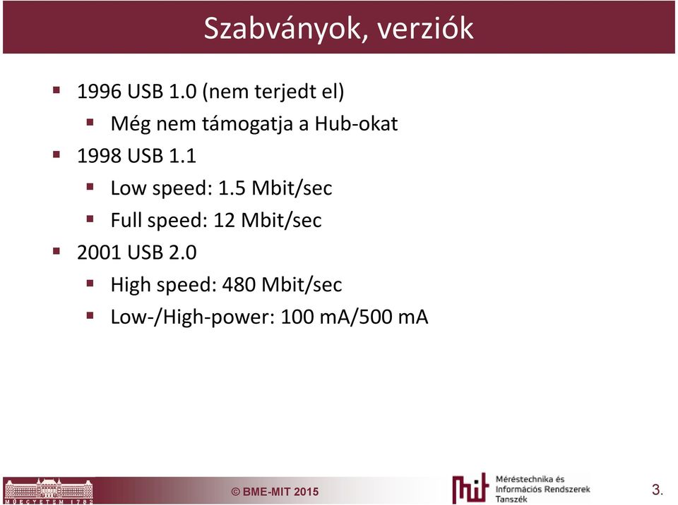 USB 1.1 Low speed: 1.