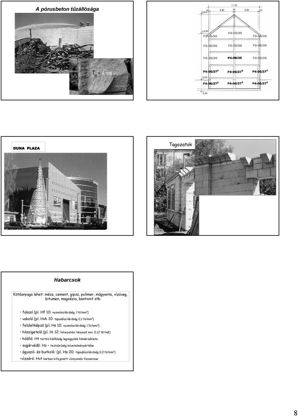 Hs 10: nyomószilárdság 1 N/mm 2 ) hőszigetelő (pl. Hi 12: hővezetési tényező min.