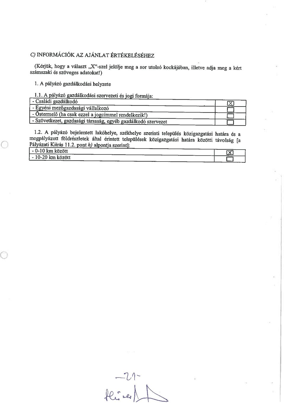 ) C - Szövetkezet, gazdasági társaság, egyéb gazdálkodó szervezet E] 1.2.