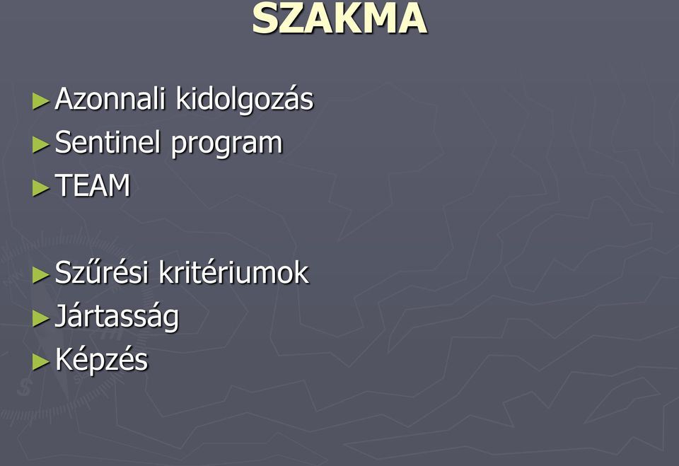 program TEAM Szűrési