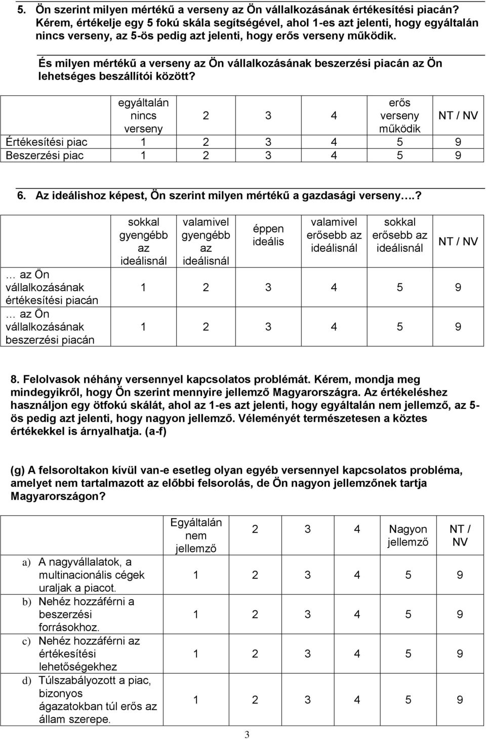 És milyen mértékű a verseny az Ön vállalkozásának beszerzési piacán az Ön lehetséges beszállítói között?